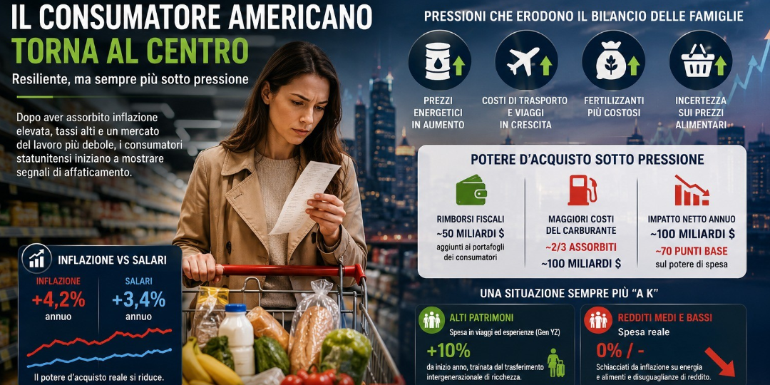Rappresentazione visiva dell'articolo: Può essere il consumatore americano benchmark dei mercati azionari?