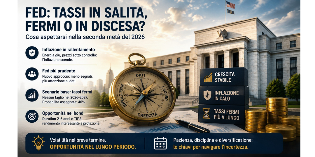 Copertina Fed: tassi fermi o nuovi rialzi? Cosa aspettarsi nella seconda metà del 2026