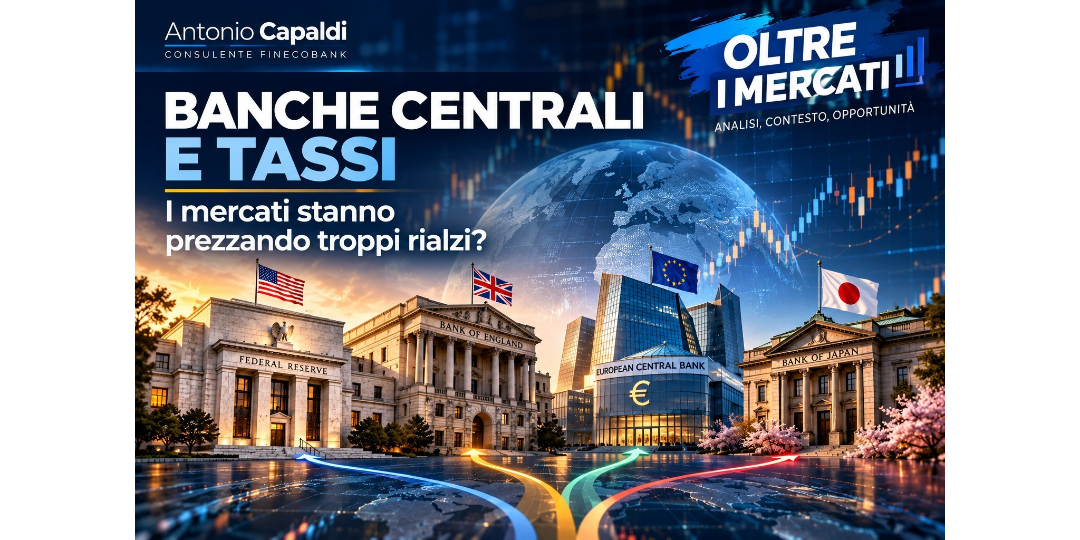 Rappresentazione visiva dell'articolo: Banche centrali e tassi: i mercati stanno prezzando troppi rialzi?